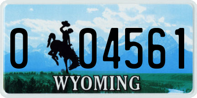WY license plate 004561