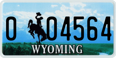 WY license plate 004564