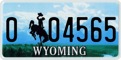 WY license plate 004565