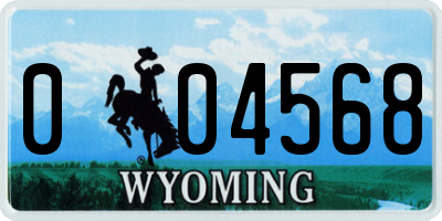 WY license plate 004568