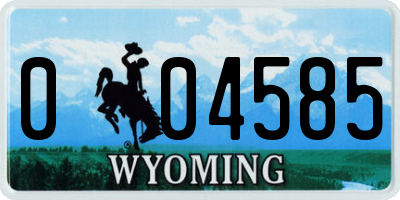 WY license plate 004585