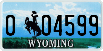 WY license plate 004599