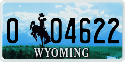WY license plate 004622