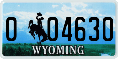 WY license plate 004630