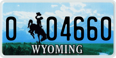 WY license plate 004660
