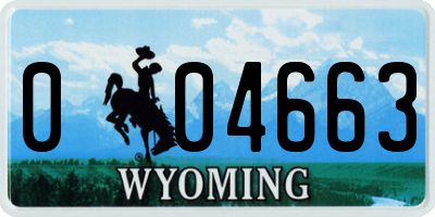 WY license plate 004663