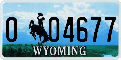 WY license plate 004677