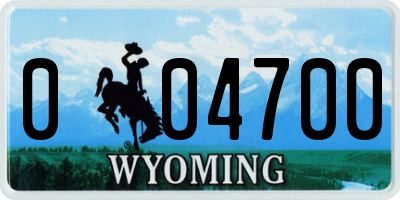 WY license plate 004700