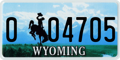WY license plate 004705