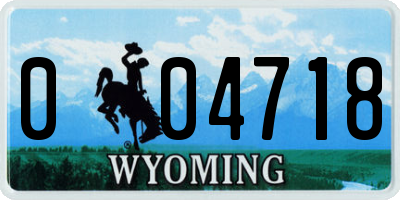 WY license plate 004718