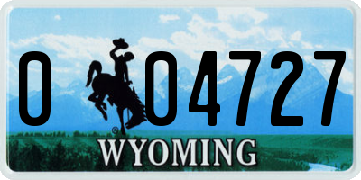 WY license plate 004727
