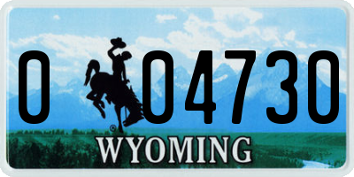 WY license plate 004730
