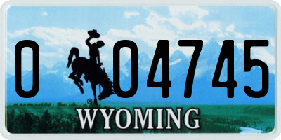 WY license plate 004745