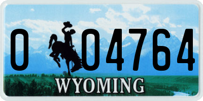 WY license plate 004764