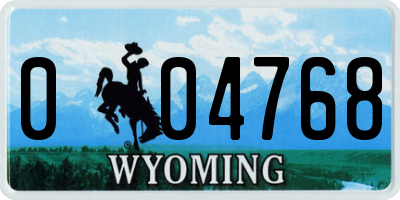 WY license plate 004768