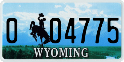 WY license plate 004775