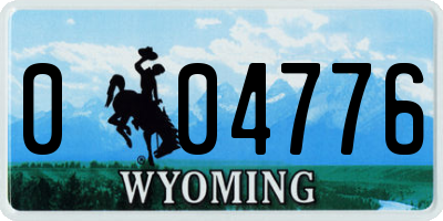 WY license plate 004776