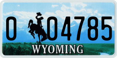 WY license plate 004785