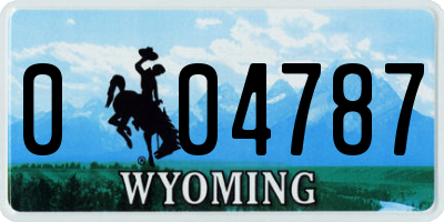 WY license plate 004787