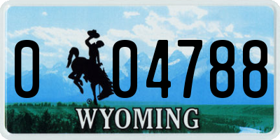 WY license plate 004788