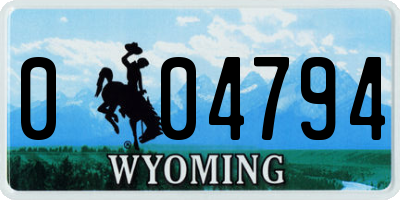 WY license plate 004794