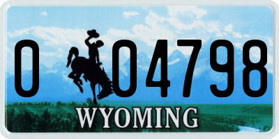 WY license plate 004798