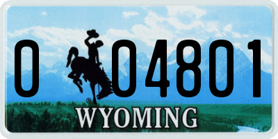 WY license plate 004801