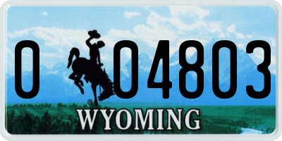WY license plate 004803