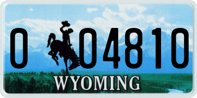 WY license plate 004810