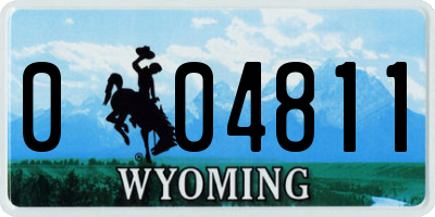 WY license plate 004811