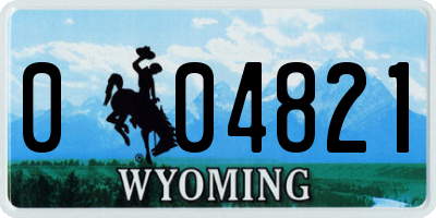 WY license plate 004821