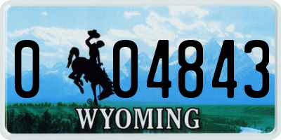 WY license plate 004843