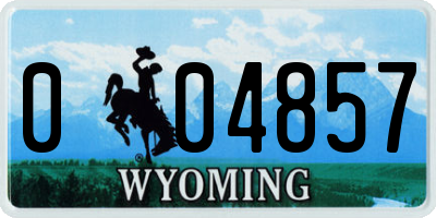 WY license plate 004857