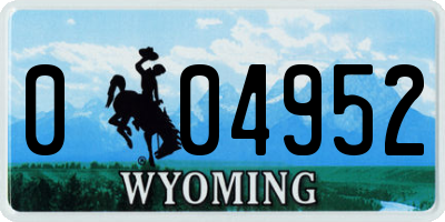WY license plate 004952