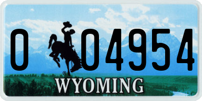 WY license plate 004954