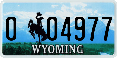 WY license plate 004977