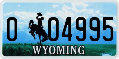 WY license plate 004995