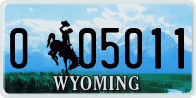 WY license plate 005011