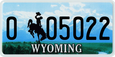 WY license plate 005022