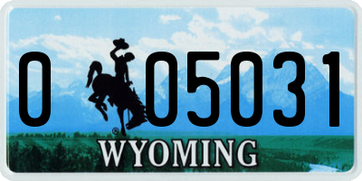 WY license plate 005031