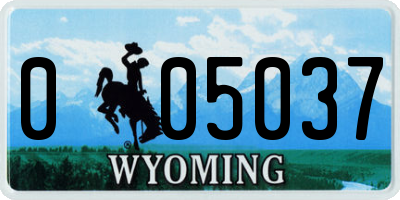 WY license plate 005037
