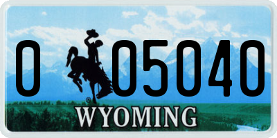 WY license plate 005040