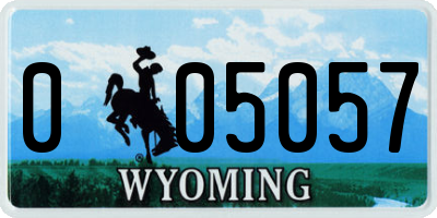 WY license plate 005057