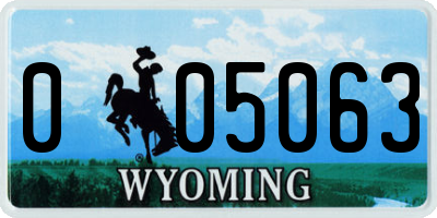 WY license plate 005063