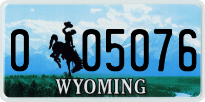 WY license plate 005076