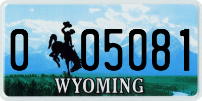 WY license plate 005081