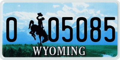 WY license plate 005085