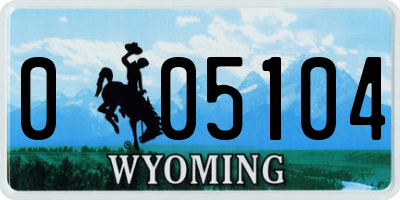 WY license plate 005104