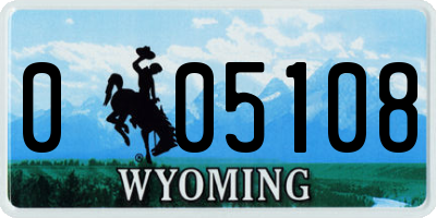 WY license plate 005108