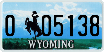 WY license plate 005138